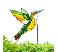 Yard Bird Stakes, Decorative Acrylic Bird Ornaments, Stained Glass Style, 4.72x3.74x0.12 inches, Ideal for Poolside Lawn Patio Park Daisy Cactus Aloe Orchid Pots