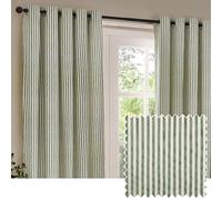 Yard furn Hebden Coppia Di Tende Con Occhielli - Tende A Righe Con Fodera Cotone Ultra Morbido (Foresta - 168x137cm)