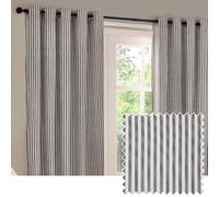 Yard furn Hebden Coppia Di Tende Con Occhielli - Tende A Righe Con Fodera Cotone Ultra Morbido (Grigio - 229x229cm)