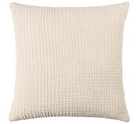 Yard furn Lark Cuscino Imbottito Di Piume - Morbido Minimalista Testurizzato Mussola Cotone Cuscino Decorativo (Naturale - 45x45cm)