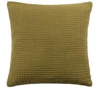 Yard furn Lark Cuscino Imbottito Di Piume - Morbido Minimalista Testurizzato Mussola Cotone Cuscino Decorativo (Cachi - 45x45cm)