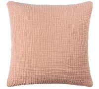 Yard furn Lark Cuscino Imbottito Di Piume - Morbido Minimalista Testurizzato Mussola Cotone Cuscino Decorativo (Argilla Rosa- 45x45cm)