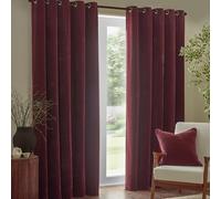 Yard Heavy Chenille Coppia Di Tende Ad Occhiello - Foderate Filtrante Per La Luce Velluto Morbido Tende (Barbabietola - Larghezza 117 x Lunghezza 137cm)