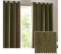 Yard Heavy Chenille Coppia Di Tende Ad Occhiello - Foderate Filtrante Per La Luce Velluto Morbido Tende (Olive - Larghezza 168 x Lunghezza 183cm)