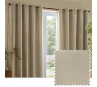 Yard Heavy Chenille Coppia Di Tende Ad Occhiello - Foderate Filtrante Per La Luce Velluto Morbido Tende (Lino - Larghezza 229 x Lunghezza 183cm)