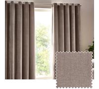 Yard Heavy Chenille Coppia Di Tende Ad Occhiello - Foderate Filtrante Per La Luce Velluto Morbido Tende (Greige - Larghezza 229 x Lunghezza 229cm)