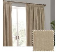 Yard Heavy Chenille Coppia Di Tende Piega A Matita - Foderate Filtrante Per La Luce Velluto Morbido Tende (Naturale - Larghezza 168 x Lunghezza 183cm)