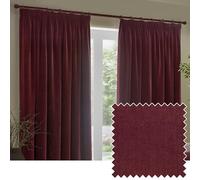 Yard Heavy Chenille Coppia Di Tende Piega A Matita - Foderate Filtrante Per La Luce Velluto Morbido Tende (Barbabietola - Larghezza 168 x Lunghezza 137cm)
