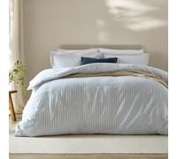 Yard Hebden A Righe Set Copripiumino - Ultra Morbida 100% Cotone Reversibile Biancheria Da Letto (Blu Minerale - King UK Standard - 230x220cm)