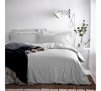 Set copripiumino in cotone 100% a righe melange Yard Hebden - Grigio - Doppio