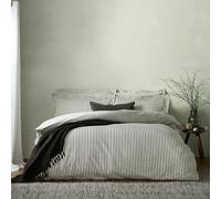 furn. Yard Hebden Cotone A Righe Mélange Set Copripiumino - Biancheria Da Letto Reversibile Ultra Morbida A Righe (Nero - Singolo - 137x200cm)