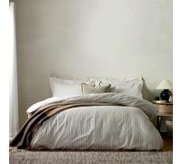 furn. Yard Hebden Cotone A Righe Mélange Set Copripiumino - Biancheria Da Letto Reversibile Ultra Morbida A Righe (Talpe - King UK Standard - 230x220cm)