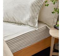 Lenzuolo con angoli in cotone a righe melange Yard Hebden - Singolo - Grigio