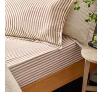 Lenzuolo con angoli in cotone a righe mélange Yard Hebden - King - Pecan