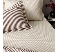 Lenzuola con angoli in cotone a righe mélange Yard Hebden, matrimoniali, barbabietola