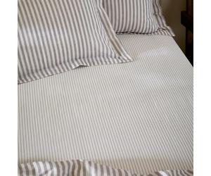 Yard Hebden Sottile Striscia Lenzuolo Aderente - Ultra Morbido 100% Cotone Lenzuolo A Righe (Mauve - Doppio - 137x190x32cm)