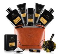 YARD HOUSE Set regalo per bagno e corpo per uomo - ambra di legno di sandalo - compleanno, Natale, regali per la festa dei padri dalla moglie figlia figlio per marito, papà - Kit spa Relax con