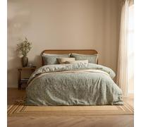 Yard Perrie Leaf Set Copripiumino (Foresta - Super King) | Biancheria Da Letto Rilassata In Mussola Di Cotone Con Motivo Floreale Reversibile
