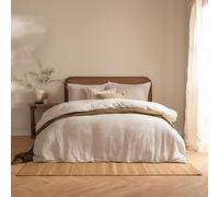 Yard Perrie Leaf Set Copripiumino (Naturale - Doppio) | Biancheria Da Letto Rilassata In Mussola Di Cotone Con Motivo Floreale Reversibile