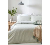 Set copripiumino in cotone 100% a righe melange Yard Hebden - Eucalipto - Singolo