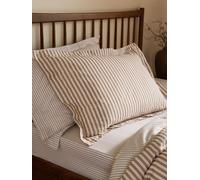 Yard Set di 2 federe in cotone a righe melange Hebden Marrone