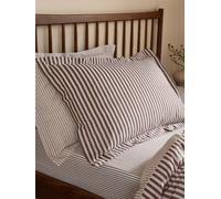 Yard Set di 2 federe in cotone a righe melange Hebden Marrone