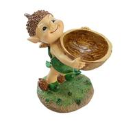 Yard Statues Outdoor, Dwarf Resin Bird Feeder, Compact Garden Figurines, Cute Cartoon Sculpture, Decorative Ornaments Feeding Station for Backyard, Patio, and Park Decoration