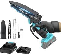 YARDCARE Mini Motosega a Batteria,6 Pollici Motosega Elettrica per Potatura con Pompetta Olio,Motosega da Potatura per il Taglio del Legno Giardini,Batteria Ricaricabile e Caricabatterie