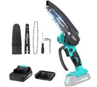 YARDCARE Mini Motosega a Batteria, 6 Pollici Sega a Batteria per Potatura con Pompetta Olio, con Blocco di Sicurezza, Motosega Elettrica per il Taglio del Legno Giardini