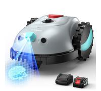 YARDCARE V100 Robot Tagliaerba a Batteria con Navigazione Visiva, Rilevamento di 150 Ostacoli, Robot Tosaerba Elettrico Fino a 150 m², Robot Tosaerba Eelettrico con Lame di Ricambio