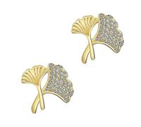 Yardenfun 1 Paio Ginkgo Biloba Stallone Orecchini Da Donna Orecchini a Foglie Orecchino Delicato Penzoloni Per Decorazione Pendente Dell'orecchio Zircone D'oro