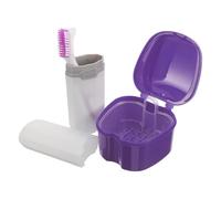 Yardenfun 1 set di custodia per la pulizia delle protesi dentarie: scatola per la pulizia delle protesi dentarie per casa, viaggio, ufficio - custodia da viaggio per spazzolino da denti per dentiere