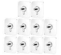 Yardenfun 10 Pezzi Ganci Trasparenti Autoadesivi con Viti Non Traccia per Appendere Decorazioni e Chiavi su Solidi e Facili da Installare e Regolabili Altezza