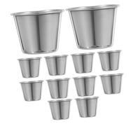 Yardenfun 12 Pezzi Bicchierini Inox da Calici Portatili per Liquori e Vino Bicchieri Resistenti e Infrangibili per Whisky Vodka e Cocktail e Feste