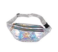 Yardenfun 1pezzi Borsa Tracolla Pu Con Design Paillettes e Resistente Ai Graffi Borsa Vita Fashion Per Donne e Ragazze Argento