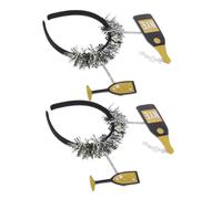 Yardenfun 2 Pcs Happy New Year Headband Tiara Happy New Year Headbands 2025 Capodanno Supplente Di Capodanno Partito Bombal