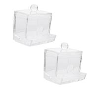 Yardenfun 2 pezzi Scatola Trasparente per Cotton Fioc e Batuffoli Organizer e Bagno Contenitore per Makeup e Struccanti