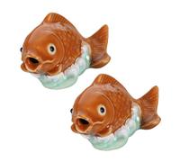 Yardenfun 2 Pezzi Toilet Bolt Caps in Ceramic Decorative Carp Fish Design Covers To Conceal Installation Marks Stylish Bathroom Decor For Modern And Classic Styles