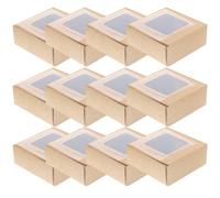 Yardenfun 20 pezzi Scatole in Cartone Kraft Scatola Sapone Quadrata Confezione Multiuso per Dolci e Cosmetici Resistente Design Trasparente