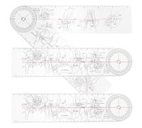 Yardenfun 3 pezzi Goniometro Medico Trasparente in PVC Righello Angolare Portatile Resistente per Valutazione Ortopedica e Fisioterapia Articolazioni Misurazione Precisa per Polso Spalla e