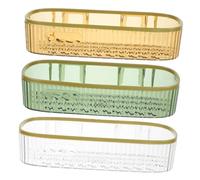 Yardenfun 3 Pezzi Mensola Doccia Pet Trasparente e Verde Scuro Organizer da Parete per Shampoo e Saponi Portasapone Drenante Foratura per Bagno e Doccia Supporto Resistente