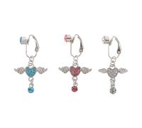 Yardenfun 3pezzi Piercing Finto per Ombelico Clip senza Piercing Ciondolo Forma di Cuore Cristallo d Angelo Bilancieri Gioielli per Ombelico da Donna