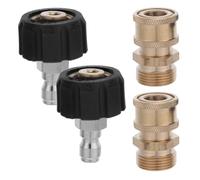 Yardenfun 4 Pezzi Adattatore Connettore Girevole 1/4" per Rame Raccordi M22 Idropulitrice e Sgancio Rapido Design per Flessibiled Alta Pressione
