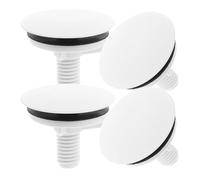 Yardenfun 4 Pezzi Copriforo per Lavandino in Abs Bianco da 13-35mm, Tappo per Foro Rubinetto Cucina e Bagno, Inserto ad Anello per Copertura Foro Troppo Pieno, Accessorio per Mantenere