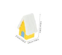 Yardenfun 4 Pezzi Decorazioni Natalizie Mini Villaggio in Resina Case Paesaggio Natalizio Colorate Giallo Beige Blu Grigio per Giardino Balcone e Interni