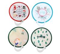 Yardenfun 4 Pezzi Ventagli Pieghevoli Cartoon per Ventagli Rotondi Colorati per Feste e Matrimoni Decorazioni Estive Pratici e