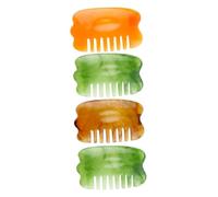 Yardenfun 4pezzi Pettine Massaggiante in Resina Pettine per Capelluto Massaggiatore per Testa per Capelli Lisci Portatile per Rilassamento e Combattere la Stanchezza Colore Casuale