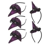 Yardenfun 5 Pezzi Cerchio per capelli con cappello da strega Accessori per capelli con Halloween Witch Hairband Accessori per costumi da strega Halloween Party Hairband Purple