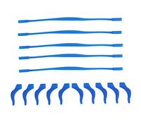 Yardenfun 5 Set Ganci Antiscivolo in Silicone Elasticizzato per Cinturino Occhiali Sportivi Fettuccia Custodia Trasparente Colore Blu Scuro