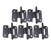 Yardenfun 6 Pezzi Cerniere per Porta Dell’Armadio in Ferro Elettrofosfato Nero 51X6X15 MM Chiusura Ammortizzata Adatte per Mobili da Cucina Bagno e Armadietti Sostituzione Professionale